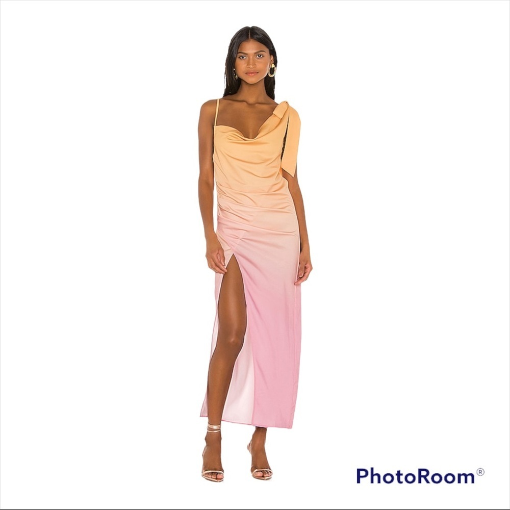 NWT LOVERS + FRIENDS Revolve Pink Orange Ombre Issadora Midi Slip Dress Small
